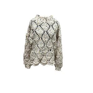 NWT Womens FATE Confetti Crochet Open Knit Sweater Size Medium